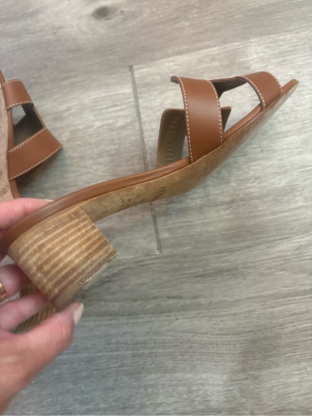 Hermes Brown Leather Slide Heels - Picture 3 of 5